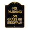 Signmission No Parking-on Grass or Sidewalk, Black & Gold Aluminum Architectural Sign, 18" x 24", BG-1824-23803 A-DES-BG-1824-23803 - alternate 1